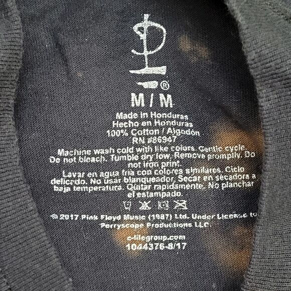 Pink-Floyd Bleach-Dyed Shirt Medium 19x26 Rainbow Prism Rock - Picture 7 of 12